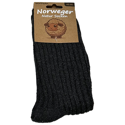 6/12 Paar Norweger Socken Herren Wollsocke aus 80% Wolle Arbeitswollsocke dicke Wintersocken 40-46