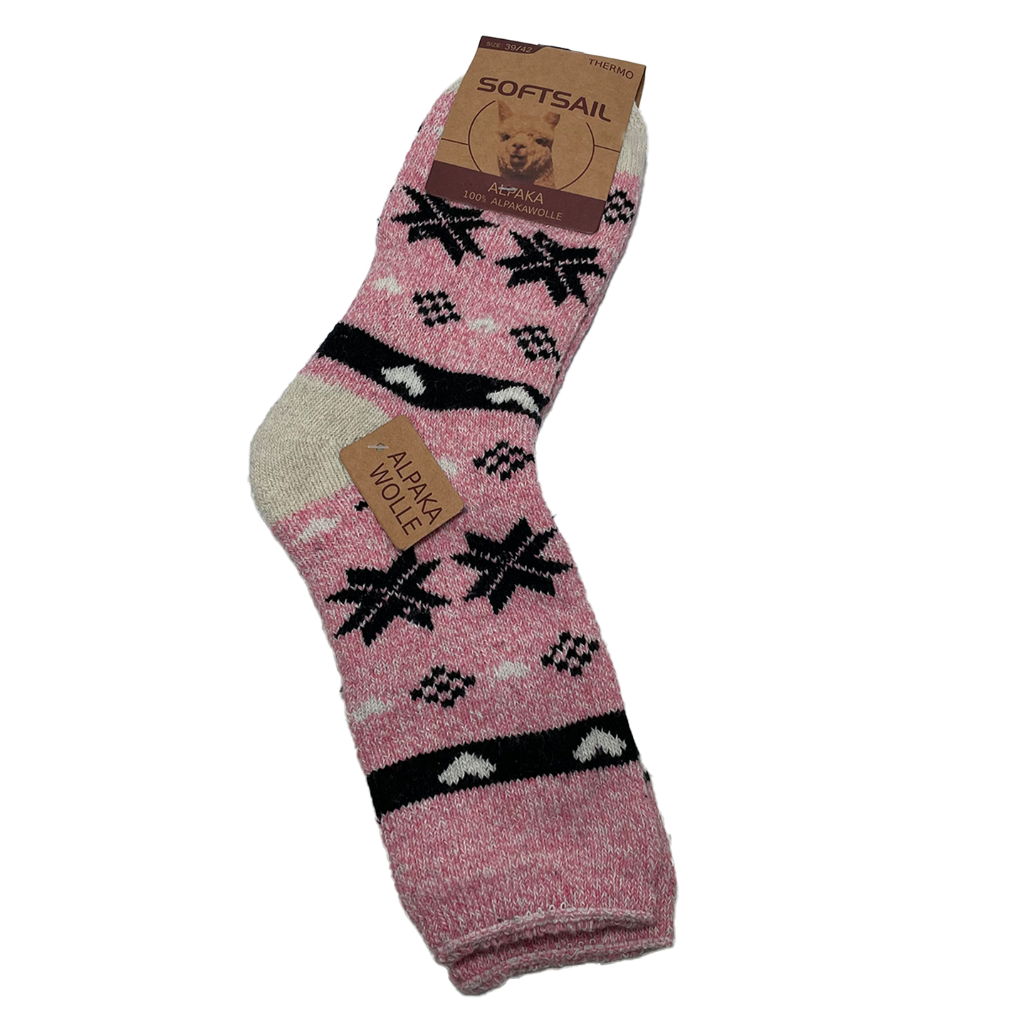 3/6 Paar Alpaka Socken Damen Wollsocken Wintersocke dick gestrickt Strümpfe warm