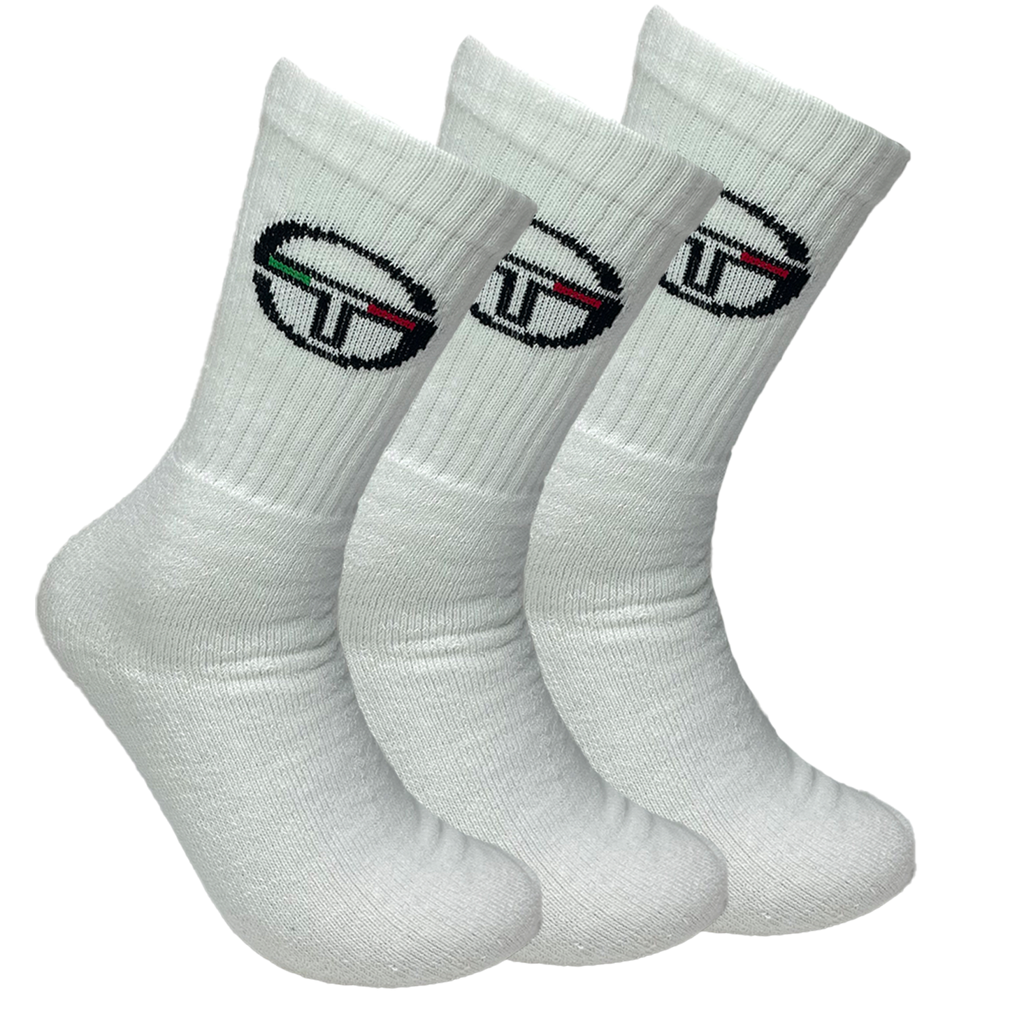 6/12 Paar Sergio Tacchini Socken | Ideal für Arbeit & Sport | Größen 39-46 | Schwarz & Weiß