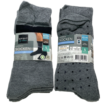 15 Paar Herrensocken Bio-Baumwolle 80% | Komfortabel & Langlebig | Größe 43-46